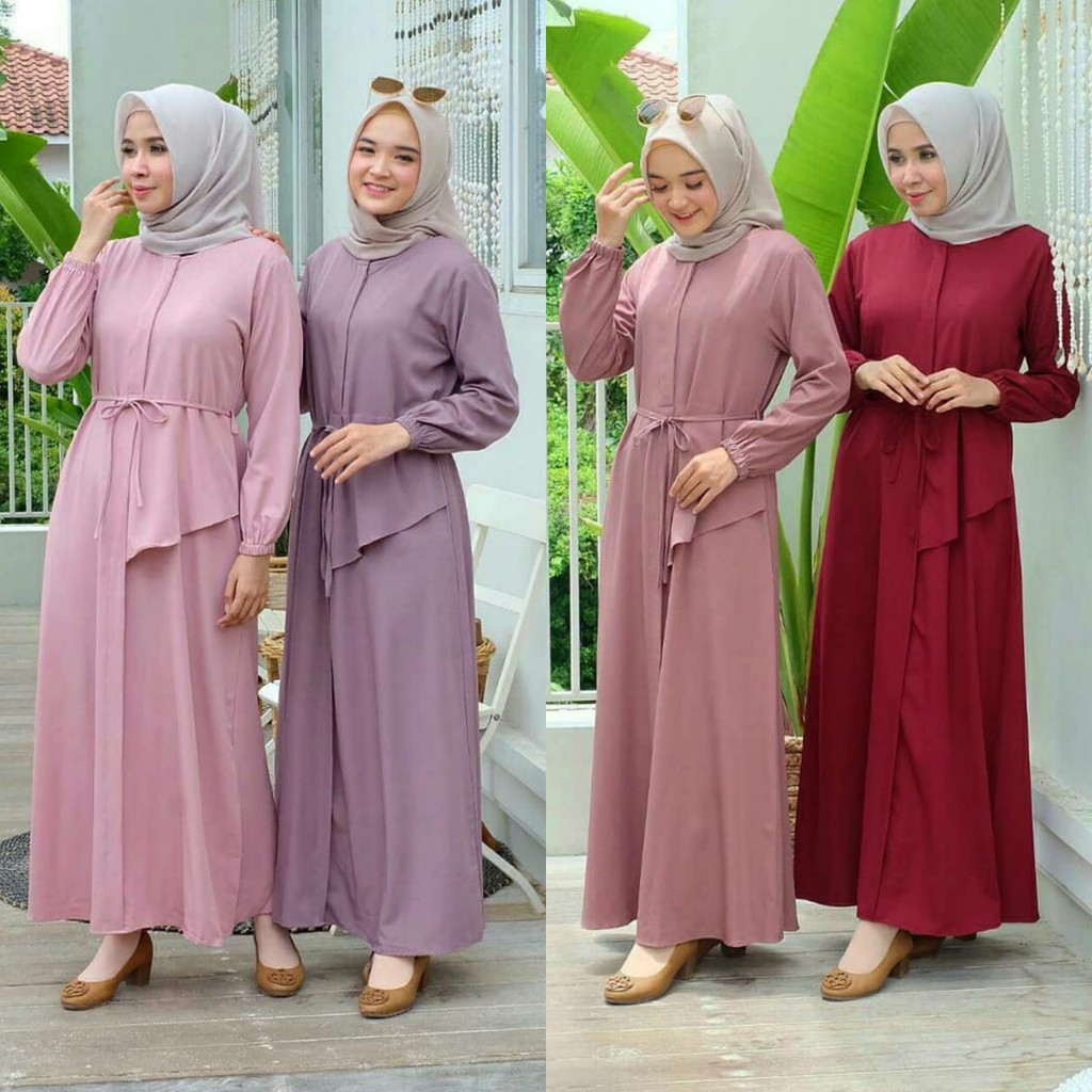 Bisa COD MAHESA DRESS – Maxi dress Pakaian wanita Gamis murah Dailywear Gamis busui