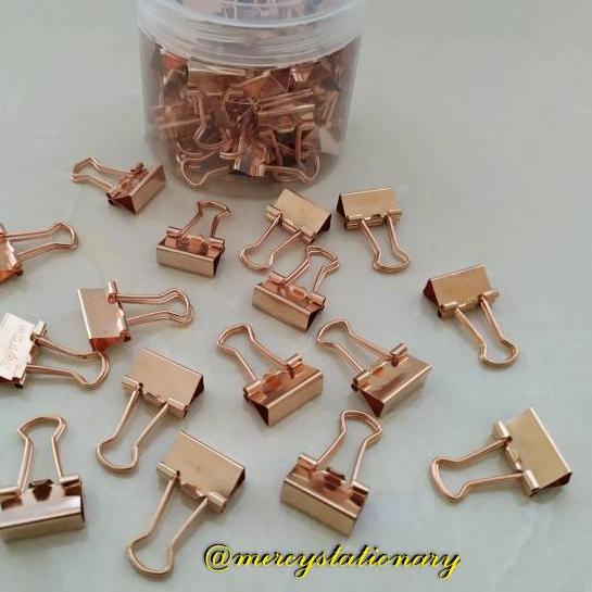 

10.10 Promo Brand 60 Pcs - Binder Clip Silver Klip Rose Gold 105 - Silver Clip - Klip Emas Klip Silv