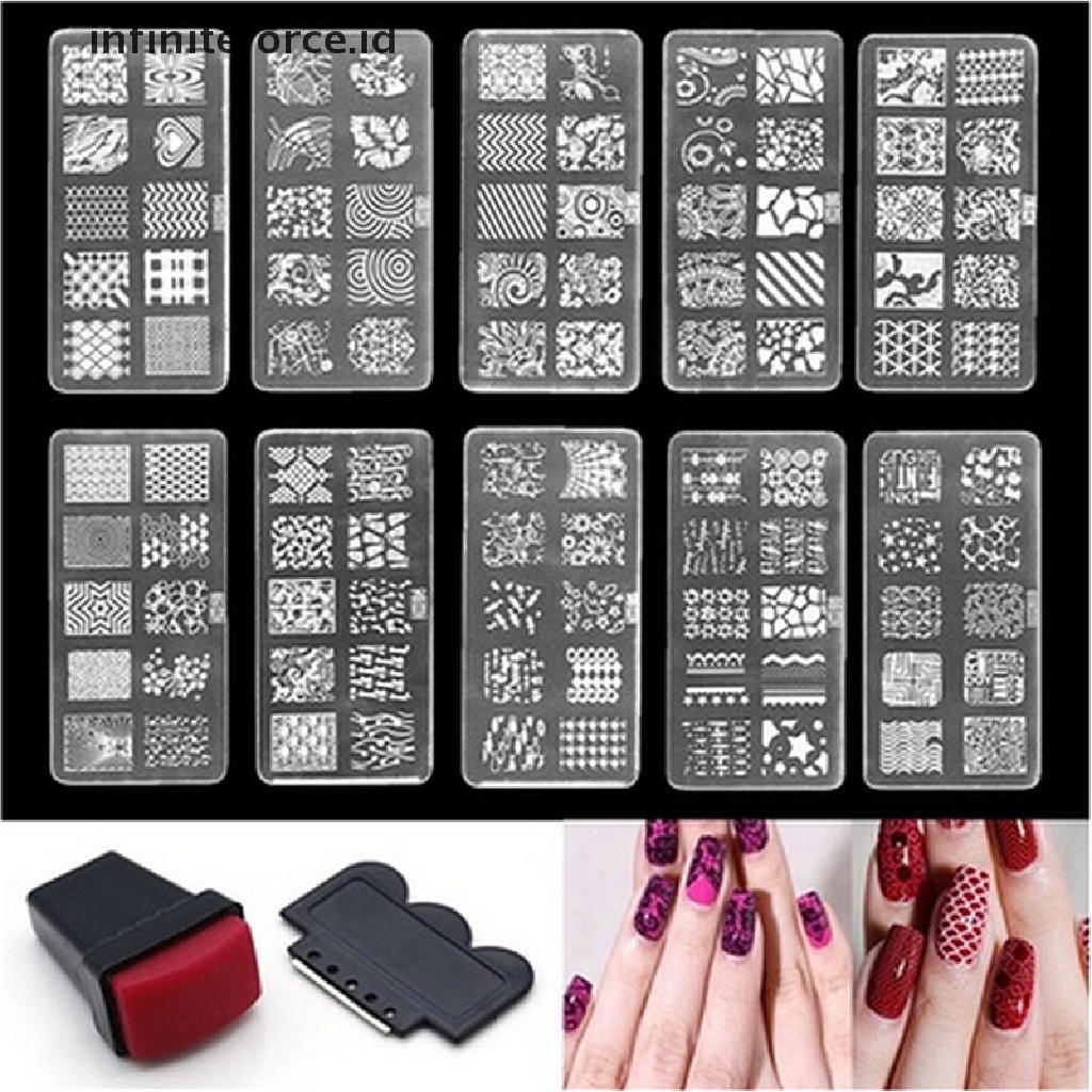 Infiniteforce.id Set Stempel / Cap / Stempel Kuku Untuk Nail Art