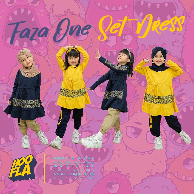 Hoofla Faza One Set (OSD) - baju dress anak permpuan muslimah gamis