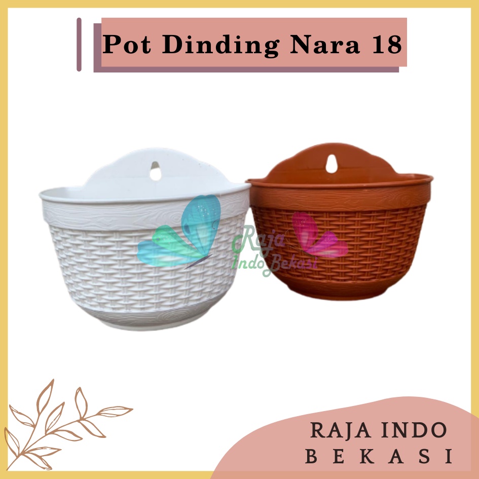 Pot Dinding Nara 18 Putih Merah Bata Merah Coklat Terracota Terracotta Pot Dinding Tempel Tempel Dekorasi Bunga Hias Unik Panjang Kecil Rotan Gantung Pagar Murah Grosir  Pot Dinding Tempel Anyam Nara CJP 18 &amp; 20