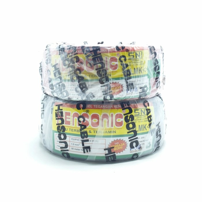 Hensonic SNI FULL LMK NYA 1.5mm² 50 meter Kabel Listrik Nya 1x1,5mm² - Hitam Termurah