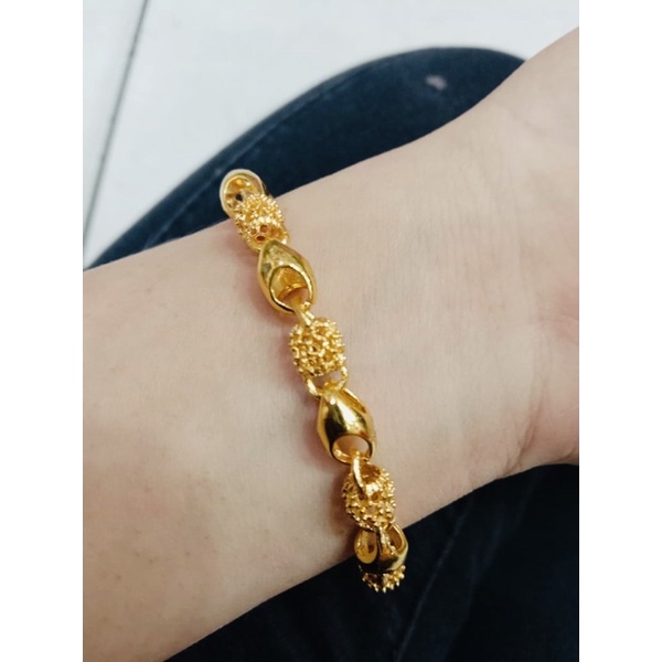 gelang tangan wanita warna 24 karat//gelang wanita//perhiasan lapis emas