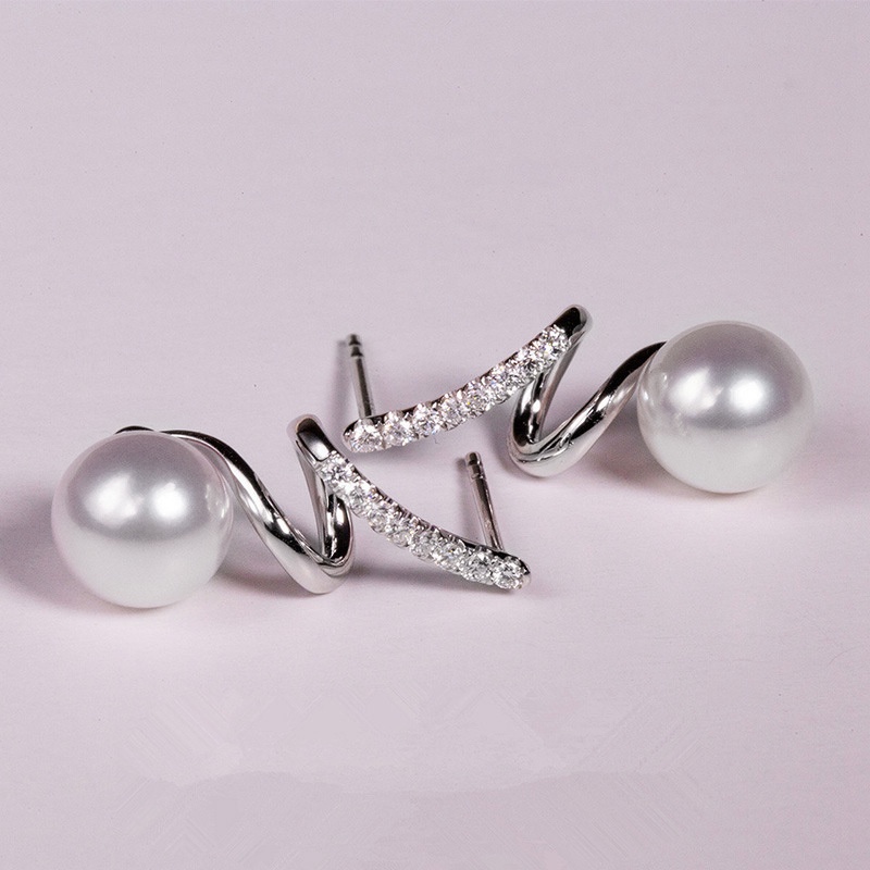 Newly Designed Imitation Pearl Stud Earrings For Women Modern Shape Bridal Wedding Engagement Accessories Fashion Jewelry