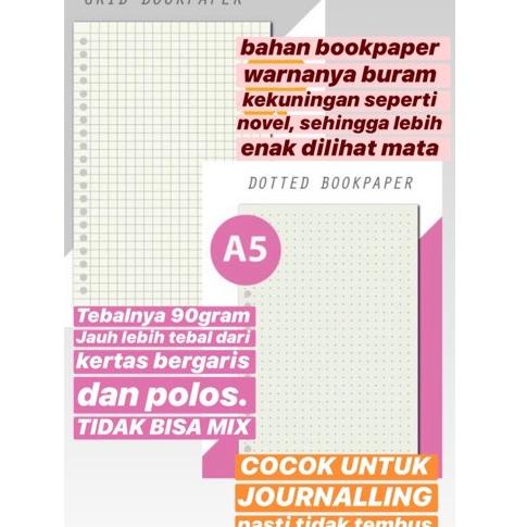 [KODE T6PHO] Tambahan 50 Lembar Kertas Polos/Bergaris/Dotted/Grid Buku Tulis A4 & A5 & B5 Writescape