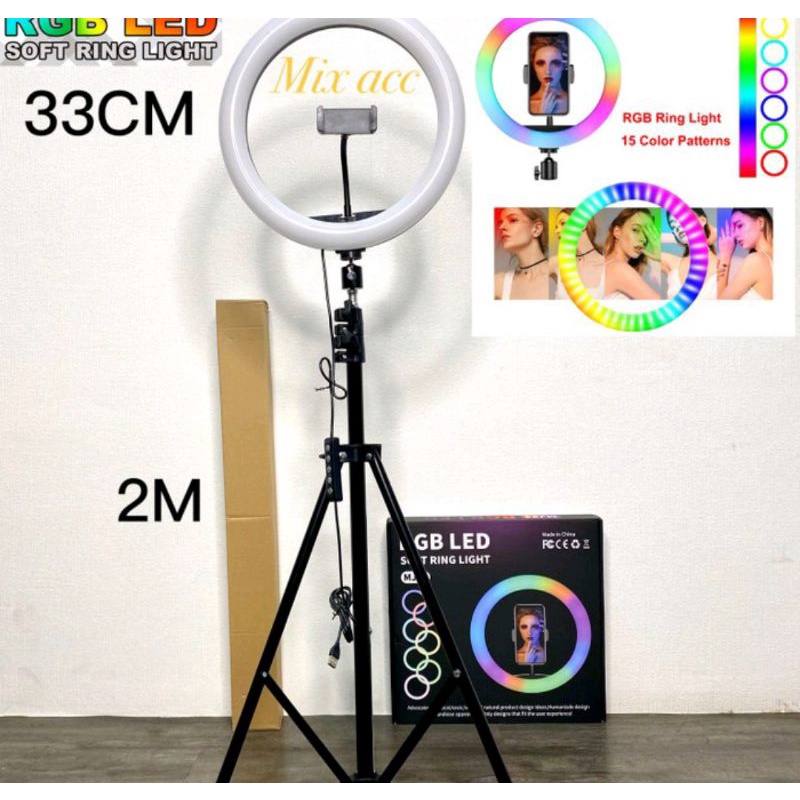 RINGLIGHT DAN 33CM PLUS TRIPOD 2 METER UNTUK LIVESTREAMING