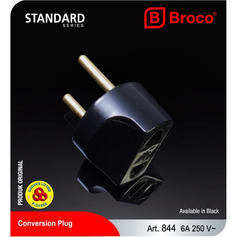 Broco Over Steker Konversi Universal Hitam 844 Conversion Plug