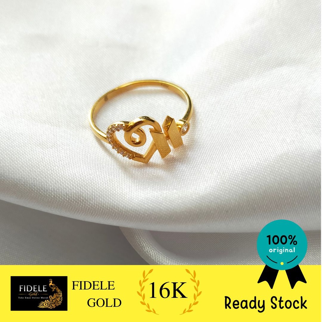 Cincin BTS love emas asli emas kuning cincin army bts fans korea emas tua 16k