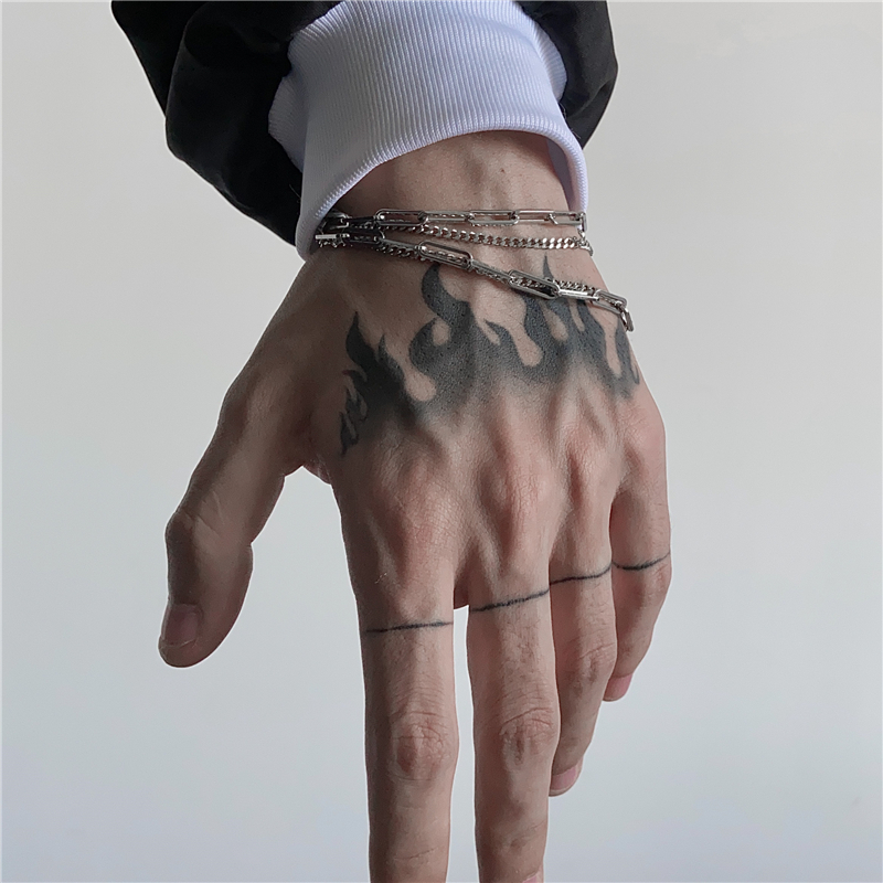 Gelang Double Layer Bahan Titanium Steel Gaya Hip Hop