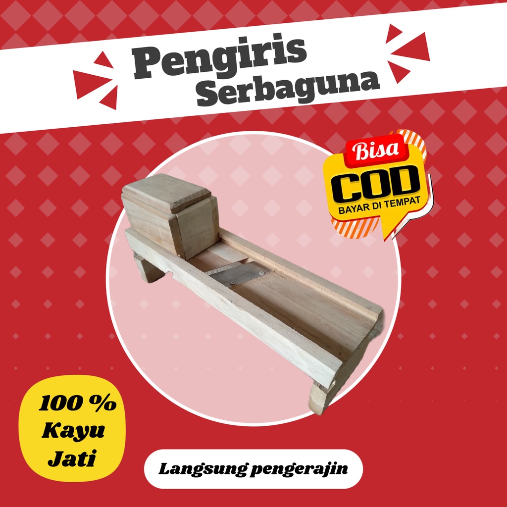 Pengiris Bawang Kayu Jati Asli, Pemotong Perajang Pengiris bawang singkong serbaguna