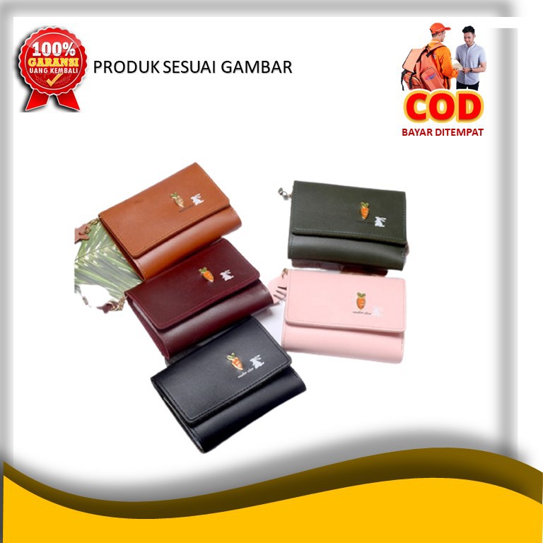 Dompet Pendek Lipat Kecil Mini Wanita Branded Cewe Cewek Perempuan Lucu Murah Import Terbaru A88