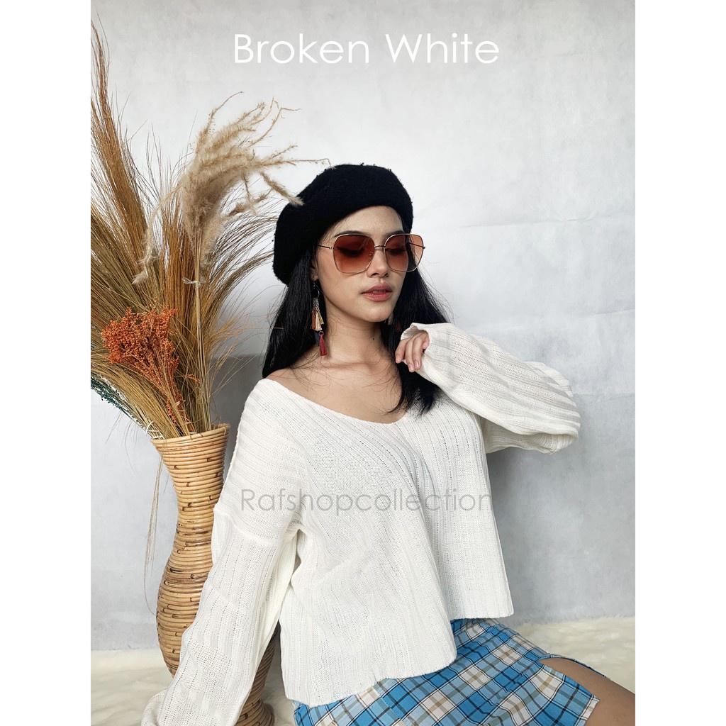 TOKUDAI CROP KNIT SWEATER_ crop_Oversize_rajut tebal7get