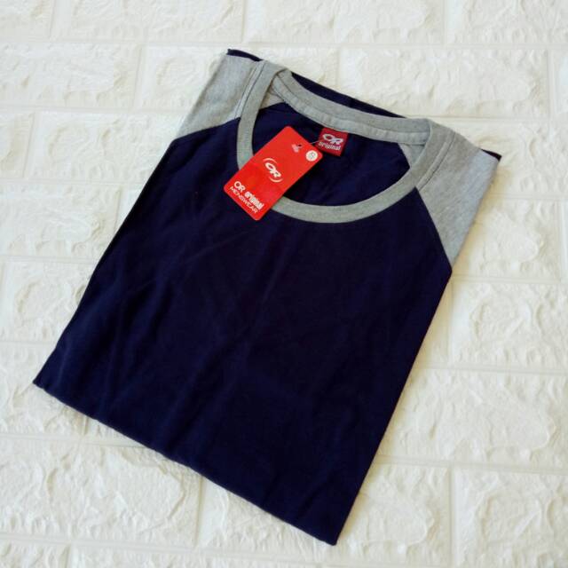 kaos polos reglan NAVY/DONGKER-ABUMISTY lengan 3/4 uk 20 22 S M L XL XXL