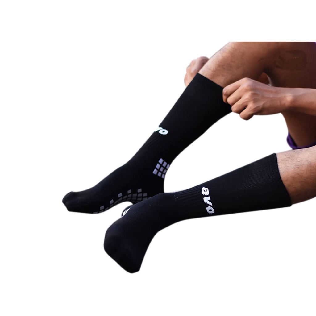 Kaos Kaki Anti Slip Futsal R9 - AVO-HITAM