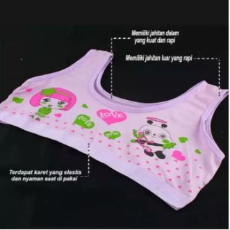 6 pcs Miniset Remaja Perempuan - Mini Set Anak SD Kaos Dalaman Bra BH ABG Lusinan polos karakter