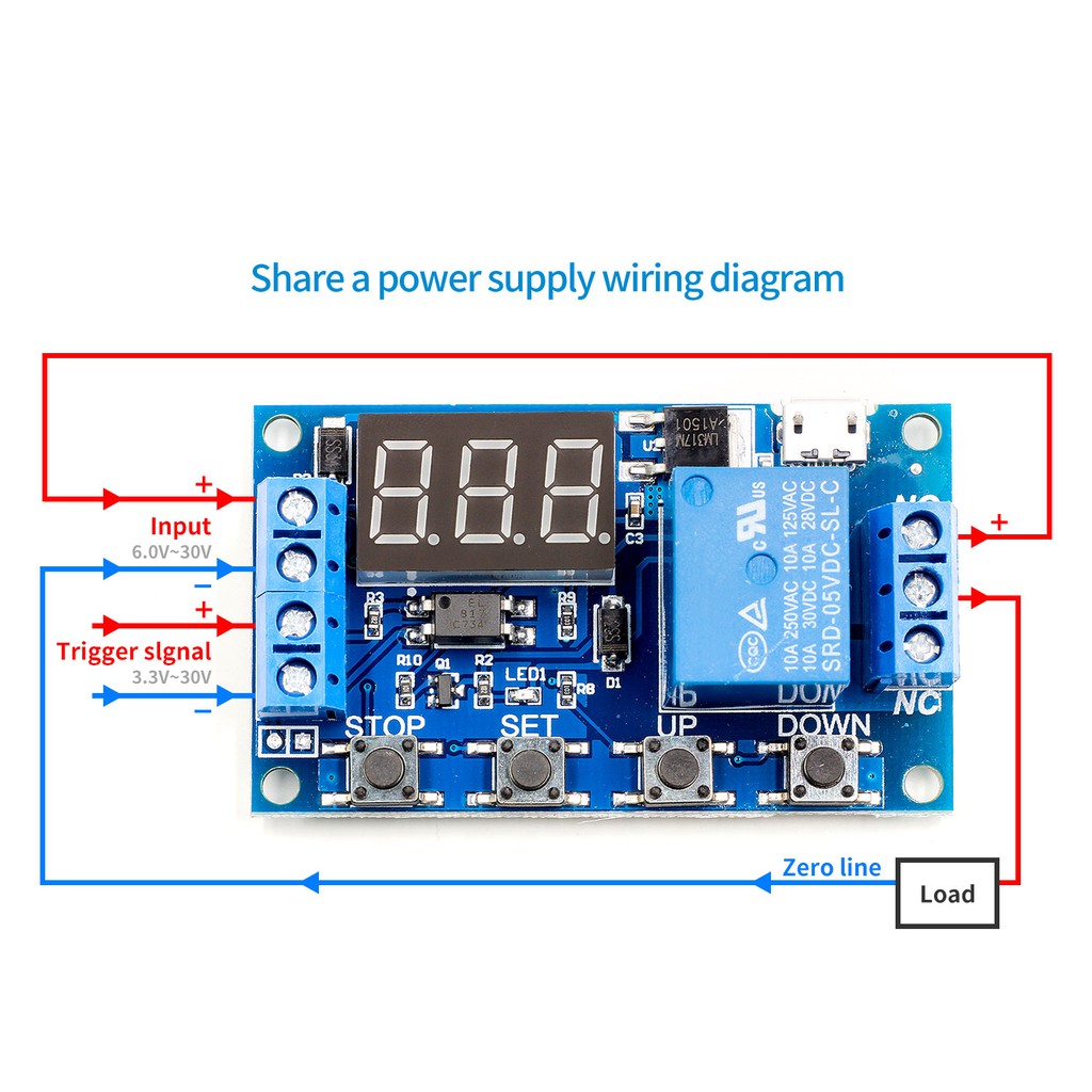 TDR MODULE 6-30V RELAY MODULE SWITCH TRIGGER TIME DELAY CIRCUIT