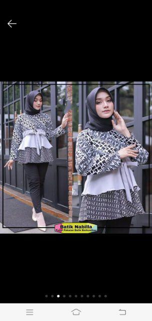 Terlaris Serut Genes Jelita Tunic Navbor Yelbor Whitbor Creambor Tunik Batik Modern