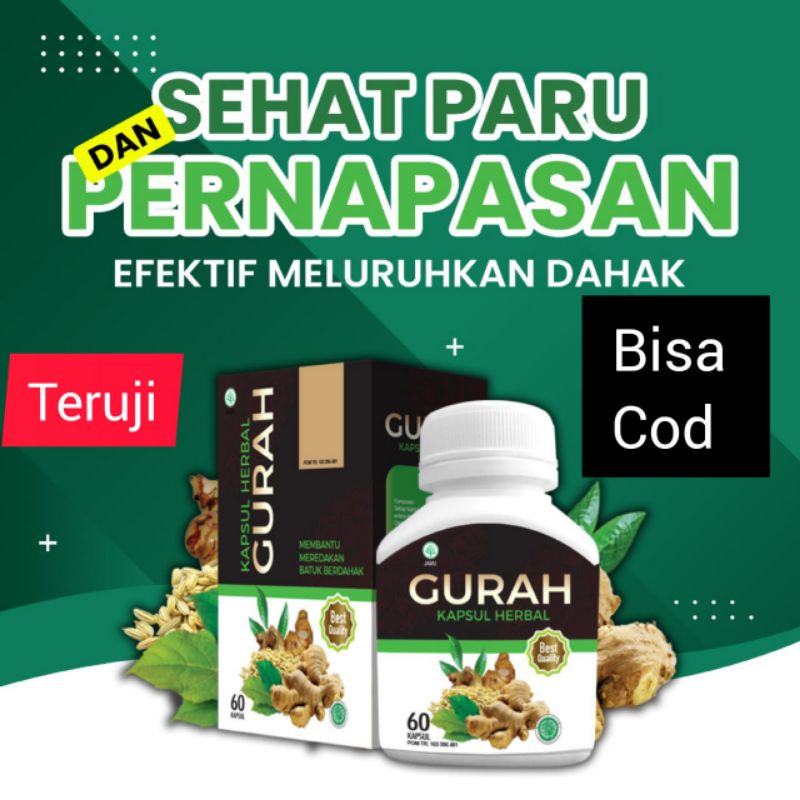 Kapsul herbal gurah mengatasi gangguan pernapasan, batuk berdahak, tidur mendengkur, herbal alami