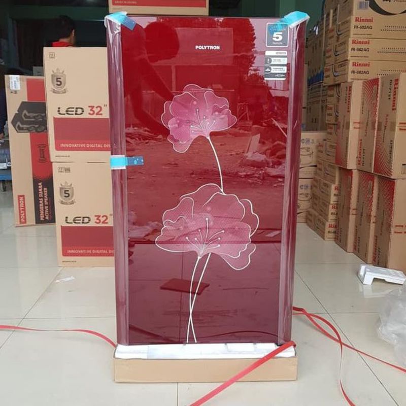 Kulkas 1 Pintu Polytron PRO 15 AN R/B 150 Liter Belezza 2 Semi Defrost