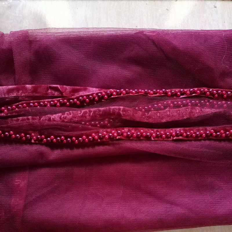slayer pengantin / hijab pengantin / veil pengantin / selendang pengantin-Maroon