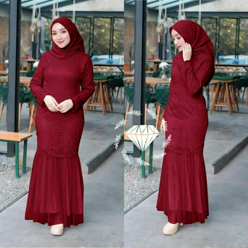 Baju Gamis Muslim Terbaru 2021 Model Baju Pesta Wanita kekinian Bahan Velvet Kondangan remaja jumbo