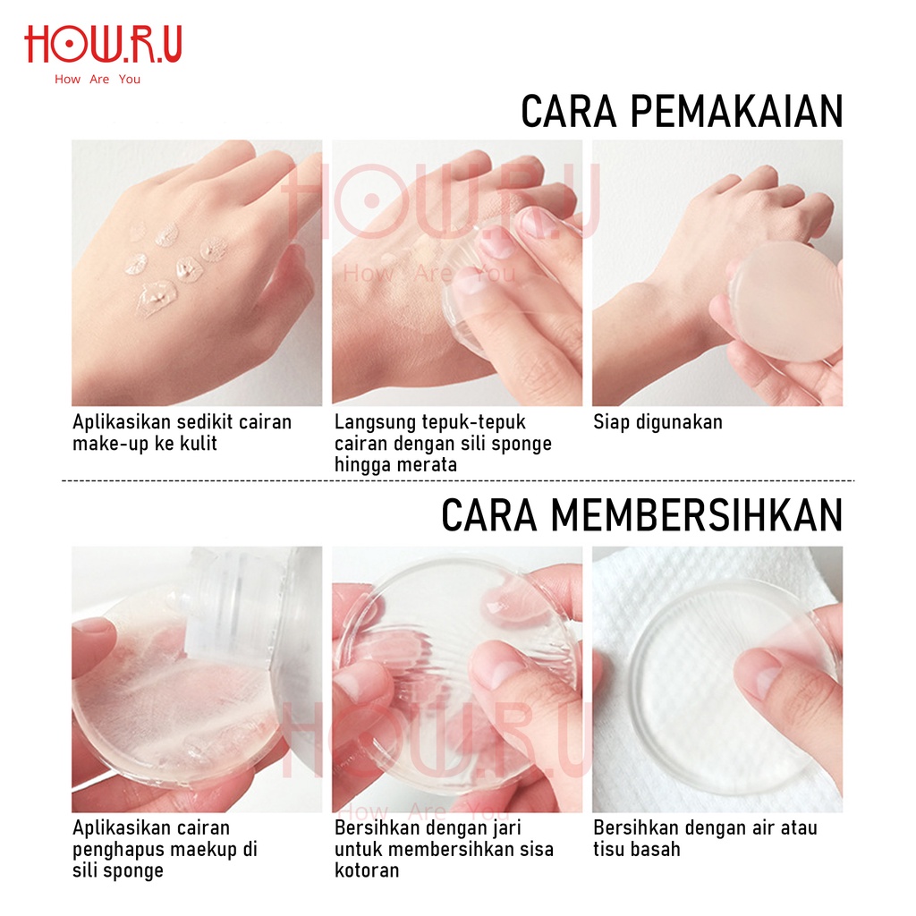 HOW.R.U | Sili Sponge / Spons Make Up Silikon Free Case Pelindung