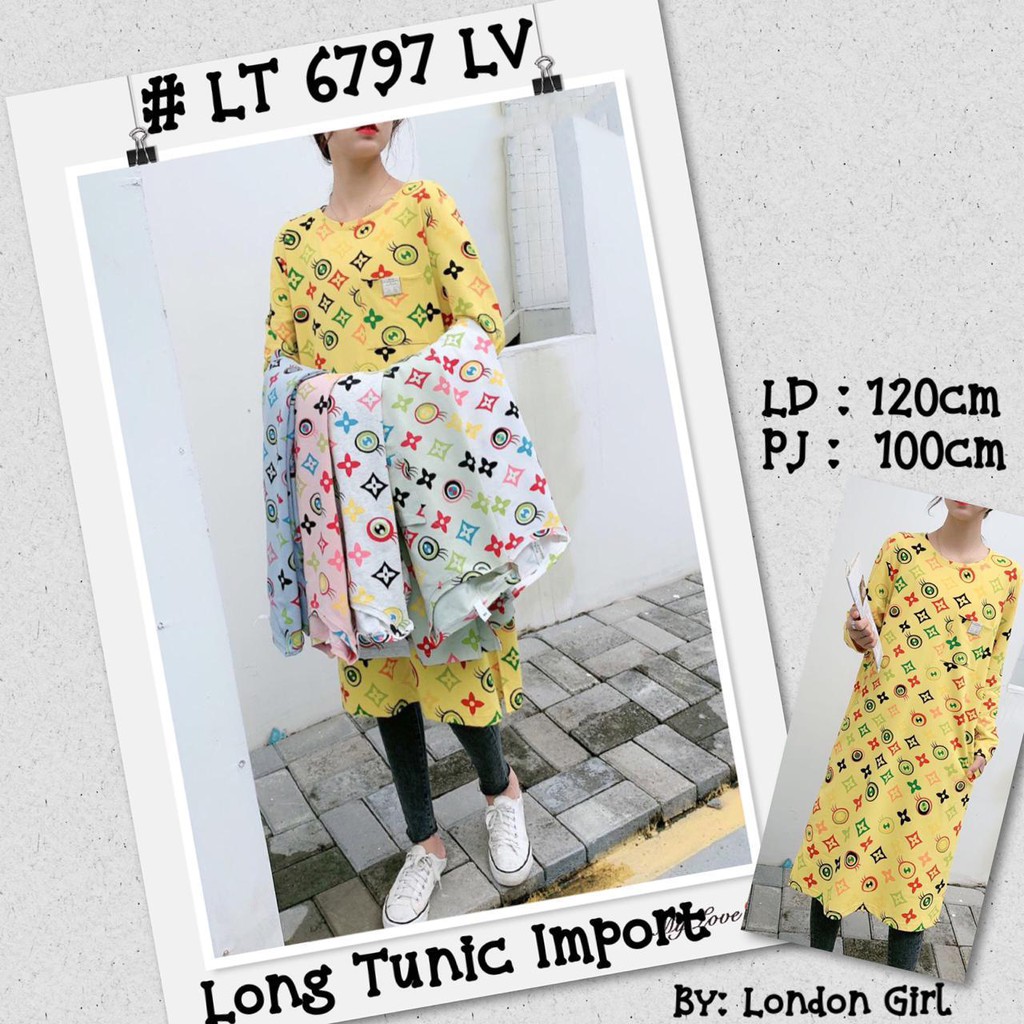 LT 6797 Tunik Import Wanita Lengan Panjang LV/ Woman Import Long Tunic
