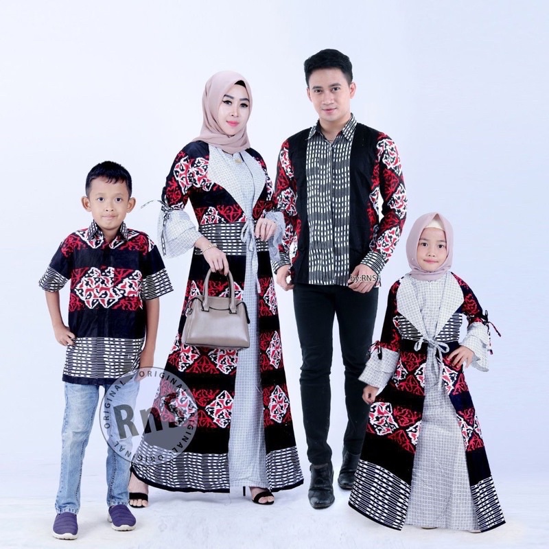 Couple Keluaraga Jazzy Motif Songket Putih Terbaru / Baju Satu Set Keluarga