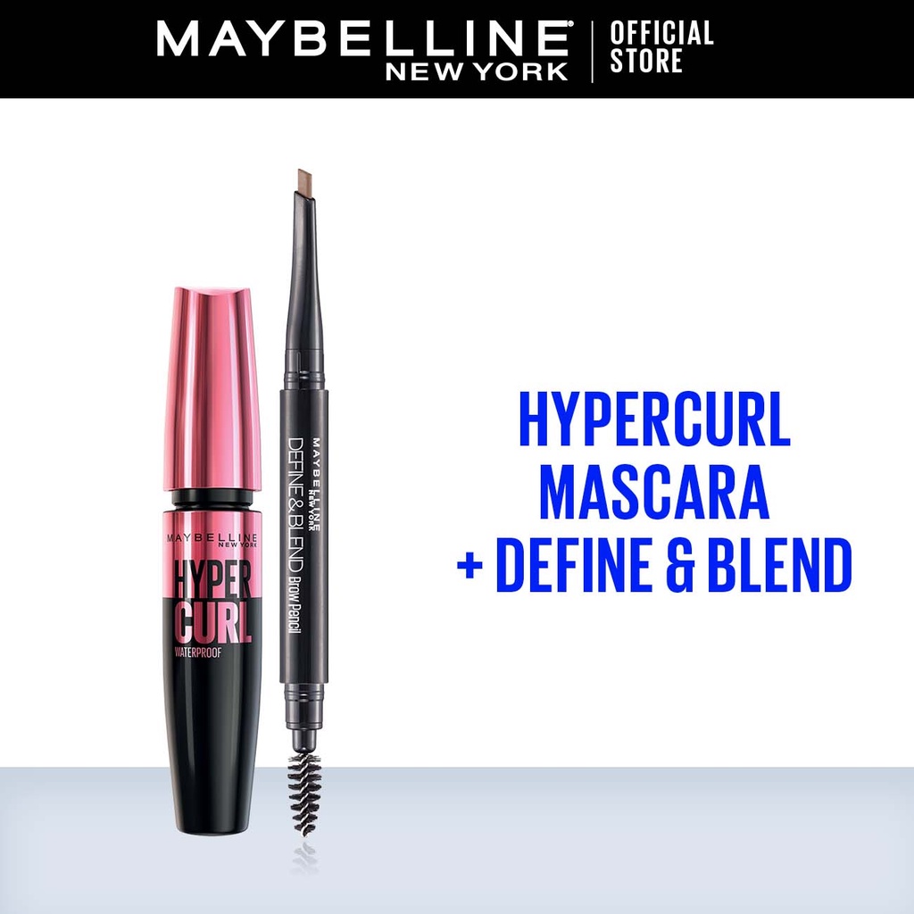 Maybelline Volum Express Hypercurl Waterproof Mascara and Define & Blend Eyes Makeup