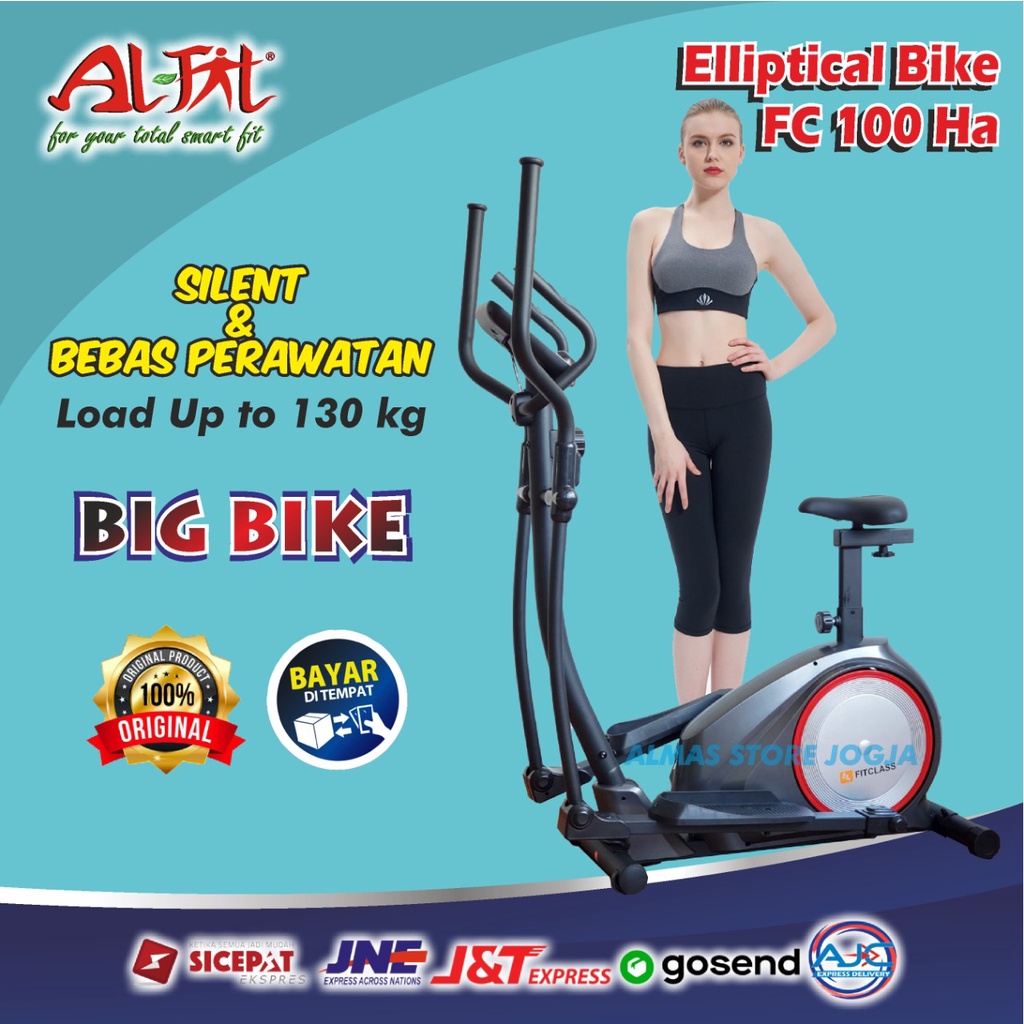 Big Elliptical Alat Olahraga Fitnes Rumahan Sepeda Statis Magnetik Bike FC 100 HA  Terapi Lutut