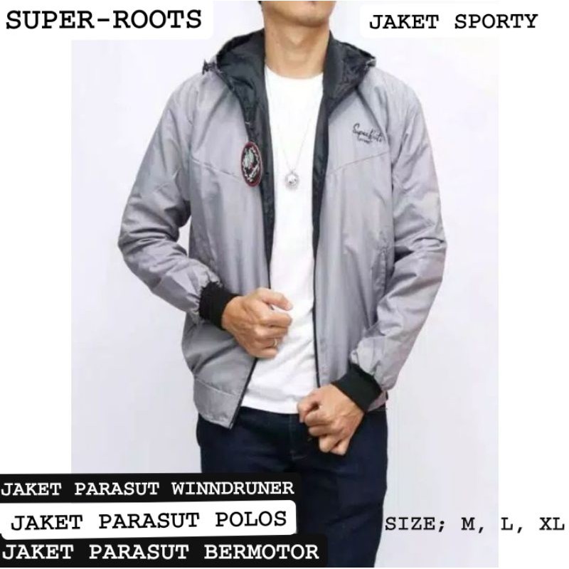 Jaket Parasut Pria Original /Jaket Pria Bolak Balik /Jaket Parasut Pria Waterproof
