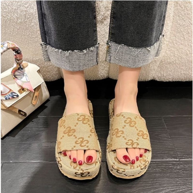 RYX - Canvads SLD Sandal Slip-On Hak Wanita Fashion Casual - Ori Import