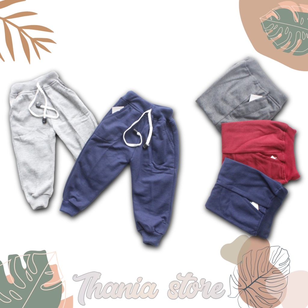 celana joger sweatpant panjang bahan flecce 1-8 tahun