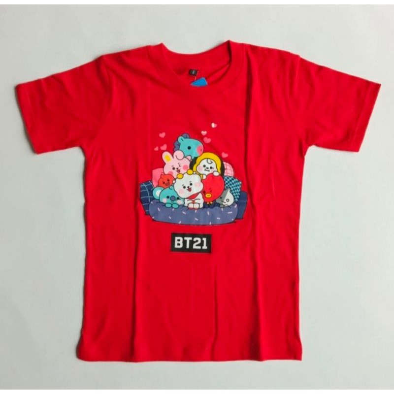 KAOS ANAK KARAKTER BTS BT21 READY STOK BAHAN PREMIUM