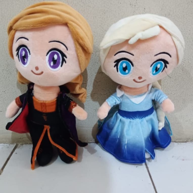Boneka Anna Elsa Frozen lagu lampu serta gaun berputar - elsa/boneka anna elsa frozen II