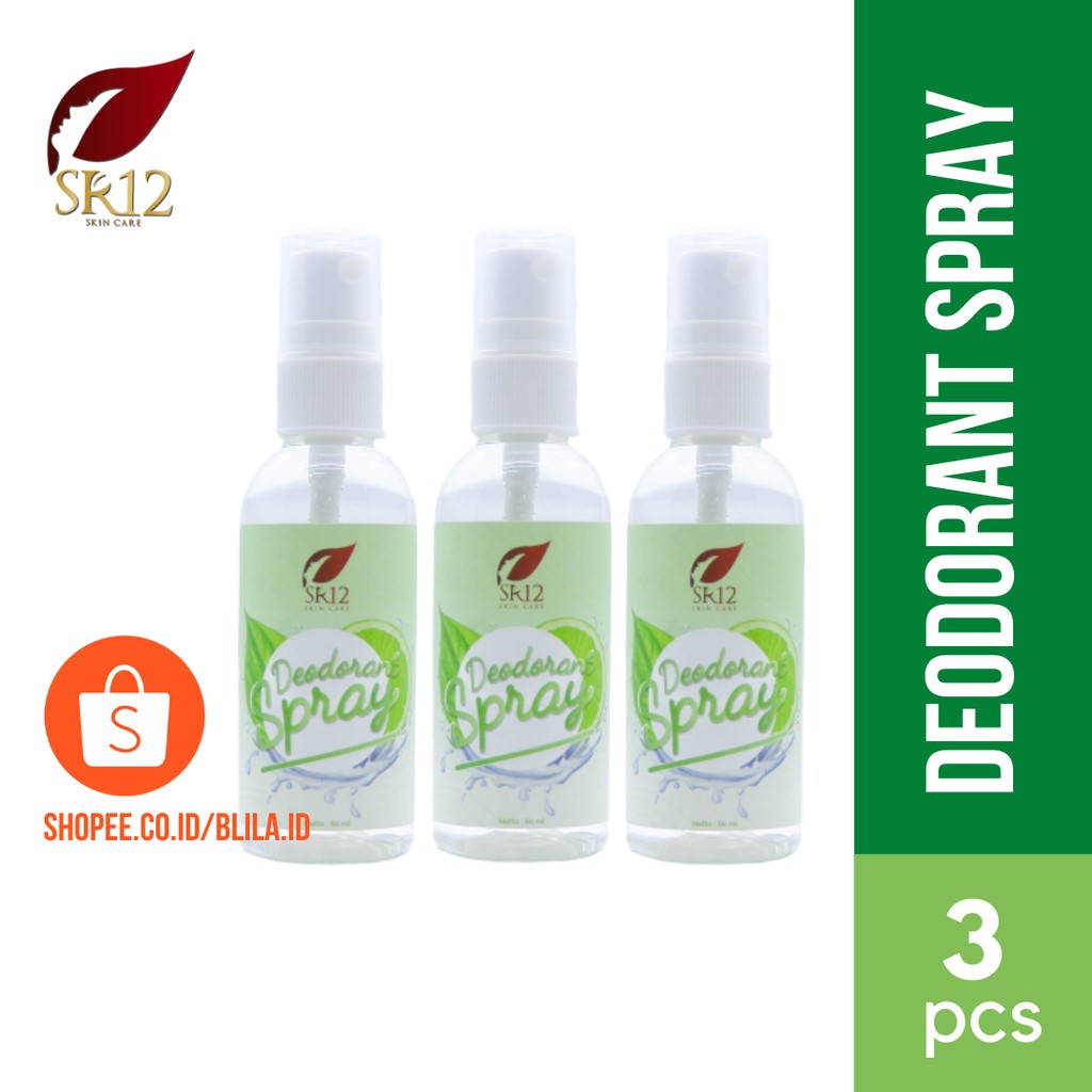 [ Paket Isi 3 ] DEODORANT SPRAY SR12 60ml 3pcs Non Alkohol Mencerahkan Ketiak Menghilangkan Bau Ketiak Bau Badan