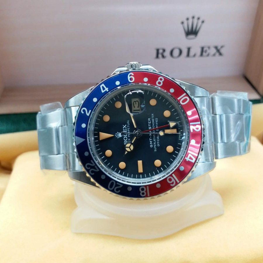 Big Sale Jam Tangan Rolex Gmt Master Vintage 1675 Pepsi Blue Red Black Oyster Garansi 1th