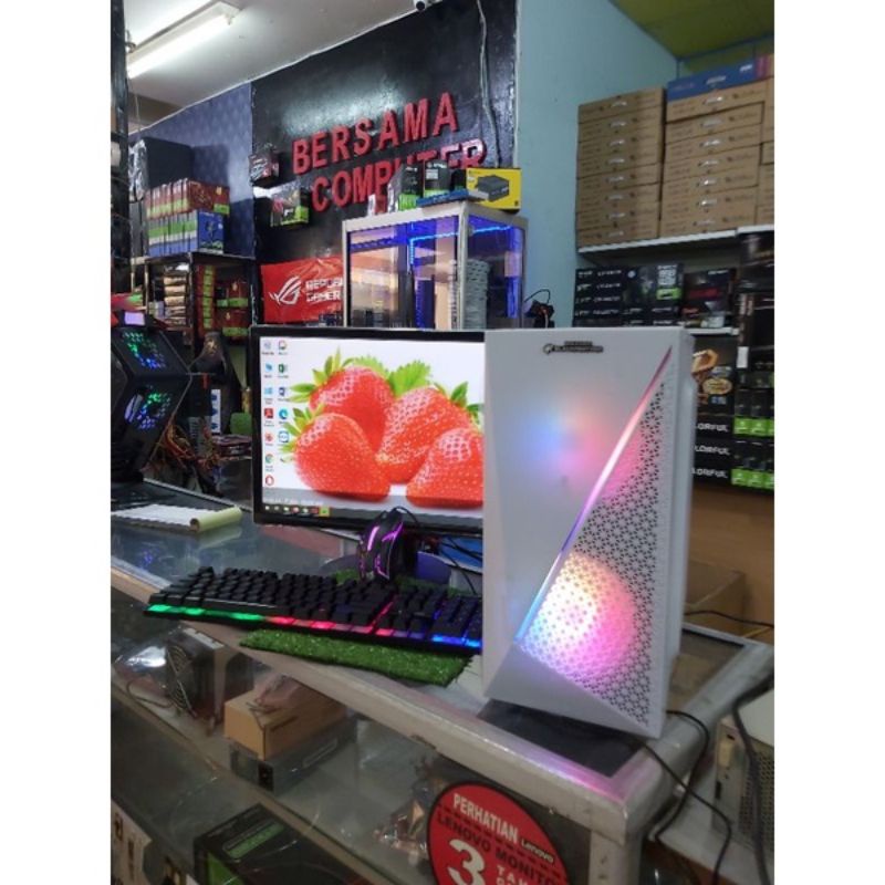 PC Gaming 1 Set intel i5 750 Ram 8GB Hdd 500GB LED 19 inch - komputer gaming full set murah desktop rakitan