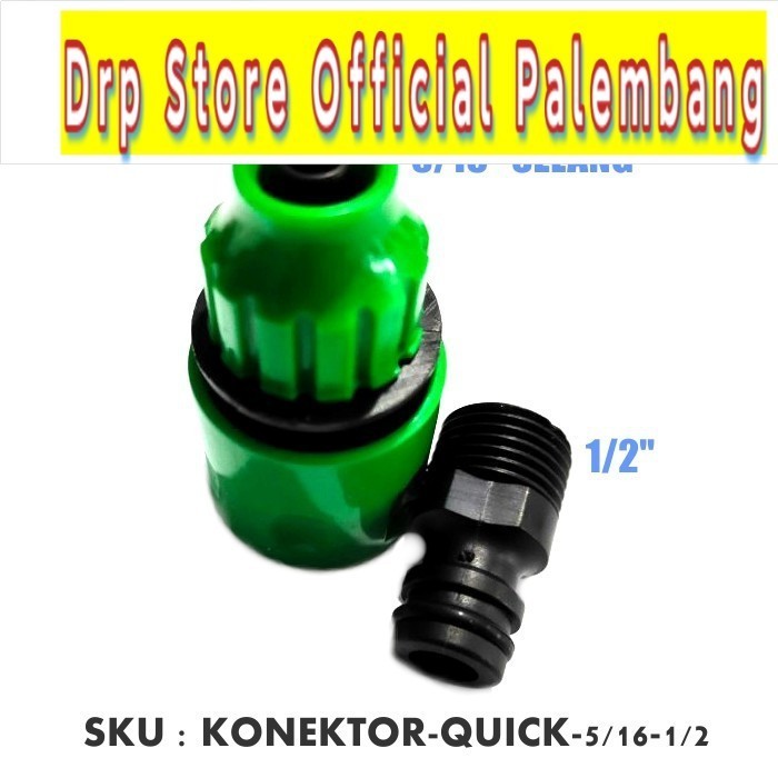 Connector Quick Release Selang 5/16&quot; ke Drat 1/2&quot; Fitting Pipa