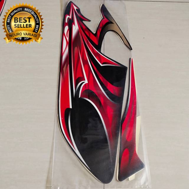 striping yamaha RX king  tahun 2006 merah full set stiker les body kualitas terbaik ter murah