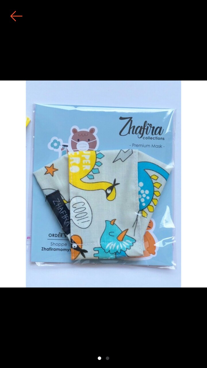Masker Anak Dinosaurus Midnight Abu 3d,korea Style,slot Ditengah Untuk Fillter/tissue,anti Sesak