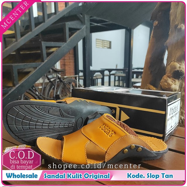 Sandal Kulit Cowok Asli Varian Slide Kode Slop Ready 6 Size 2 Pilihan Warna Original Abida's