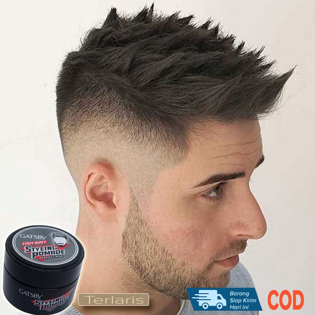 Minyak Rambut Cowok Pria Gaya Rambut edgy quiff efek Berdiri Tampak Model Rambut yg Berdiri gaul Kek