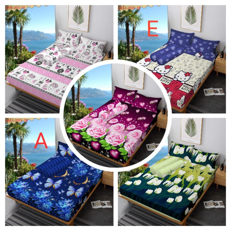 Sprei Homemade 180 160 120 Seprei Motif Bunga Karakter Batik Kartun Halus Adem Free Sarung Bantal