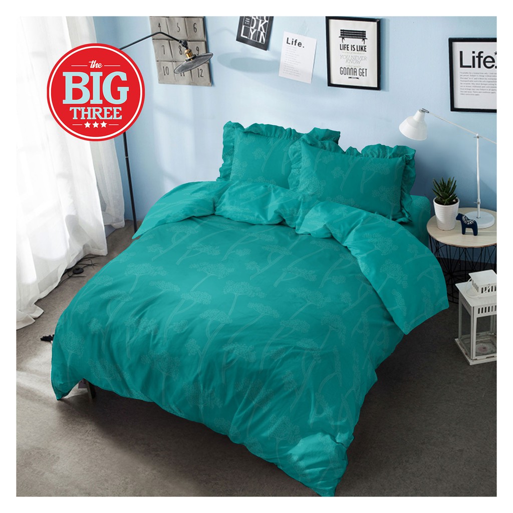 Bedcover + Sprei Rumbai 180x200 KINTAKUN Embos Aqua Barrier reef Peach Red Chili - KING 180 Polos BC