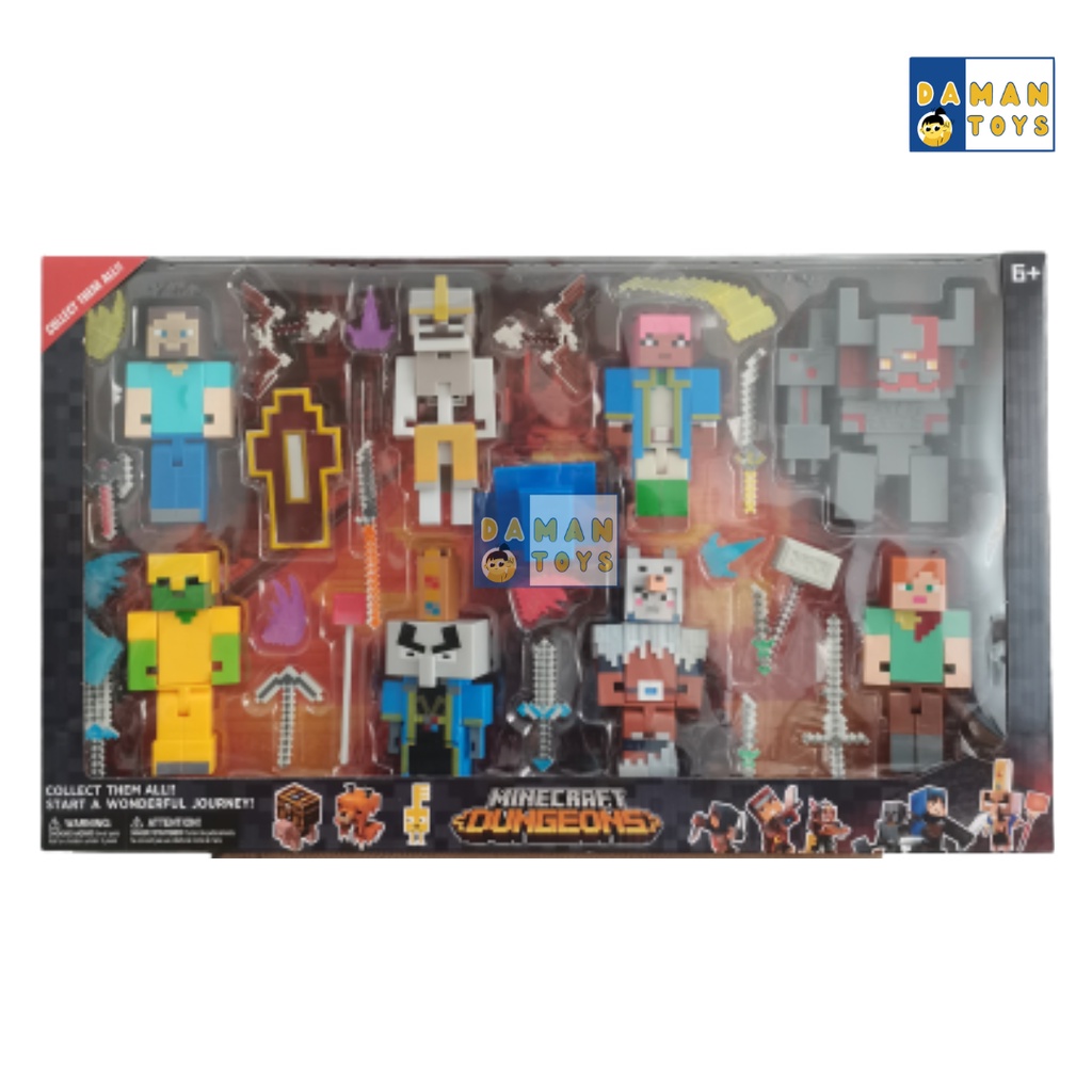 Mainan Bricks Mine craft Dungeons Monster Redstone Golem Figure/Mainan Minecraft Murah