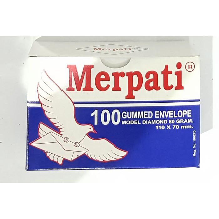 

Amplop Merpati Ukuran 110x70 mm / Amplop Polos Kecil / Gummed Envelope 80 gsm / Model Diamond 80 gr