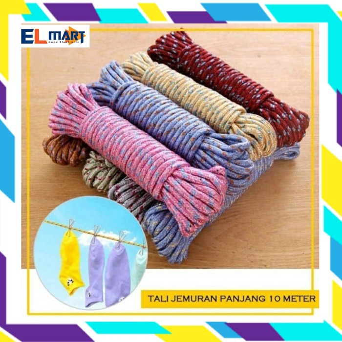 Tali Jemuran Baju 10 Meter Nylon Tambang Serbaguna Elastis Kuat TL02