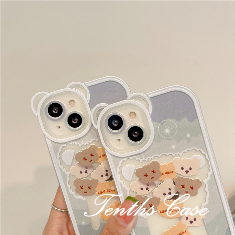 IPhone 13 12 11 Pro Max SE2020 X XR Xs Max 7 8 6 6s Plus Soft Case Desain Beruang Warna Ungu Untuk