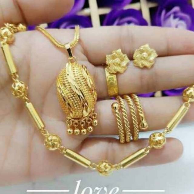 Xuping set lapis emas 24k